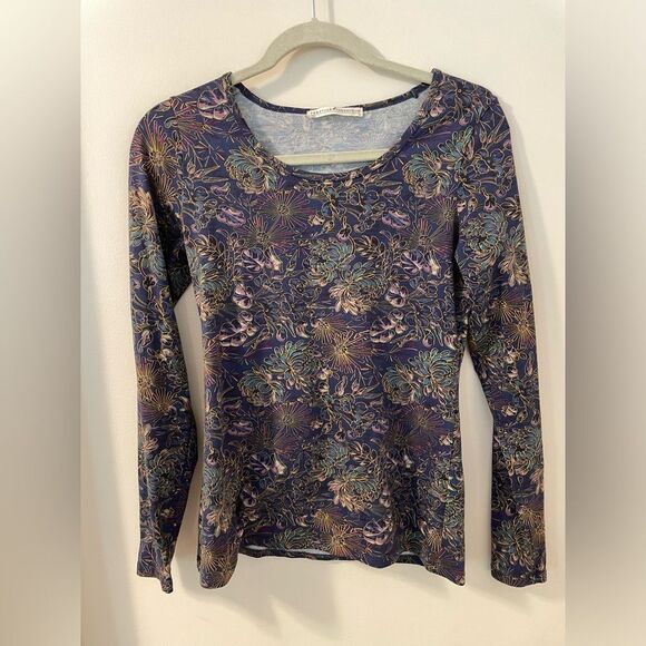 Peruvian Connection Petalsong Pima Cotton/Spandex Long Sleeve T shirt SZ Small - Picture 1 of 7